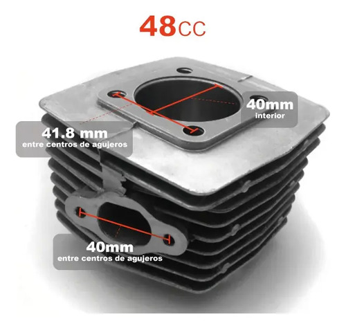 Cilindro Potenciado 48cc Transfer/bicimoto Racing Velomotor
